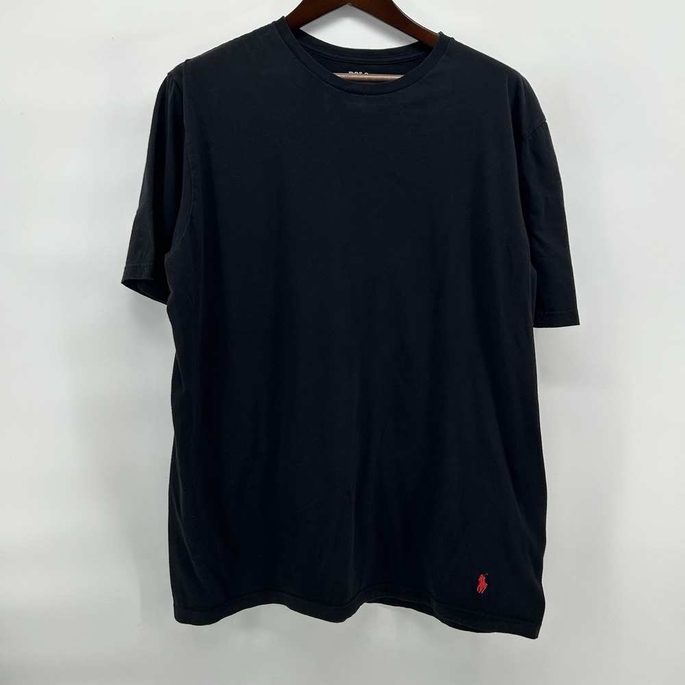 Polo Ralph Lauren Mens 2XT Black Cotton T Shirt Red Pony Big &‎ Tall Streetwear